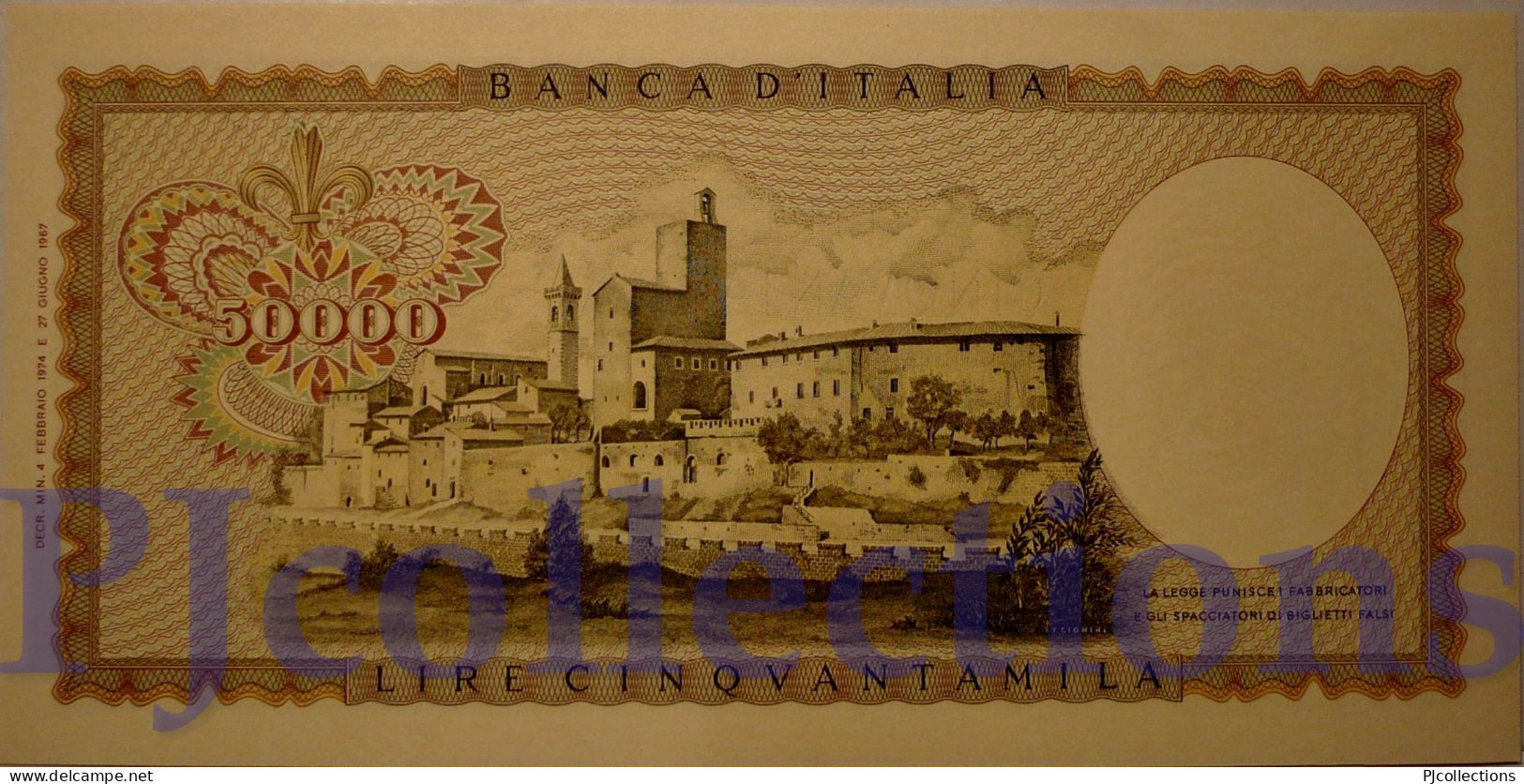 ITALIA - ITALY 50000 LIRE 1974 PICK 99c UNC RARE - 50000 Lire