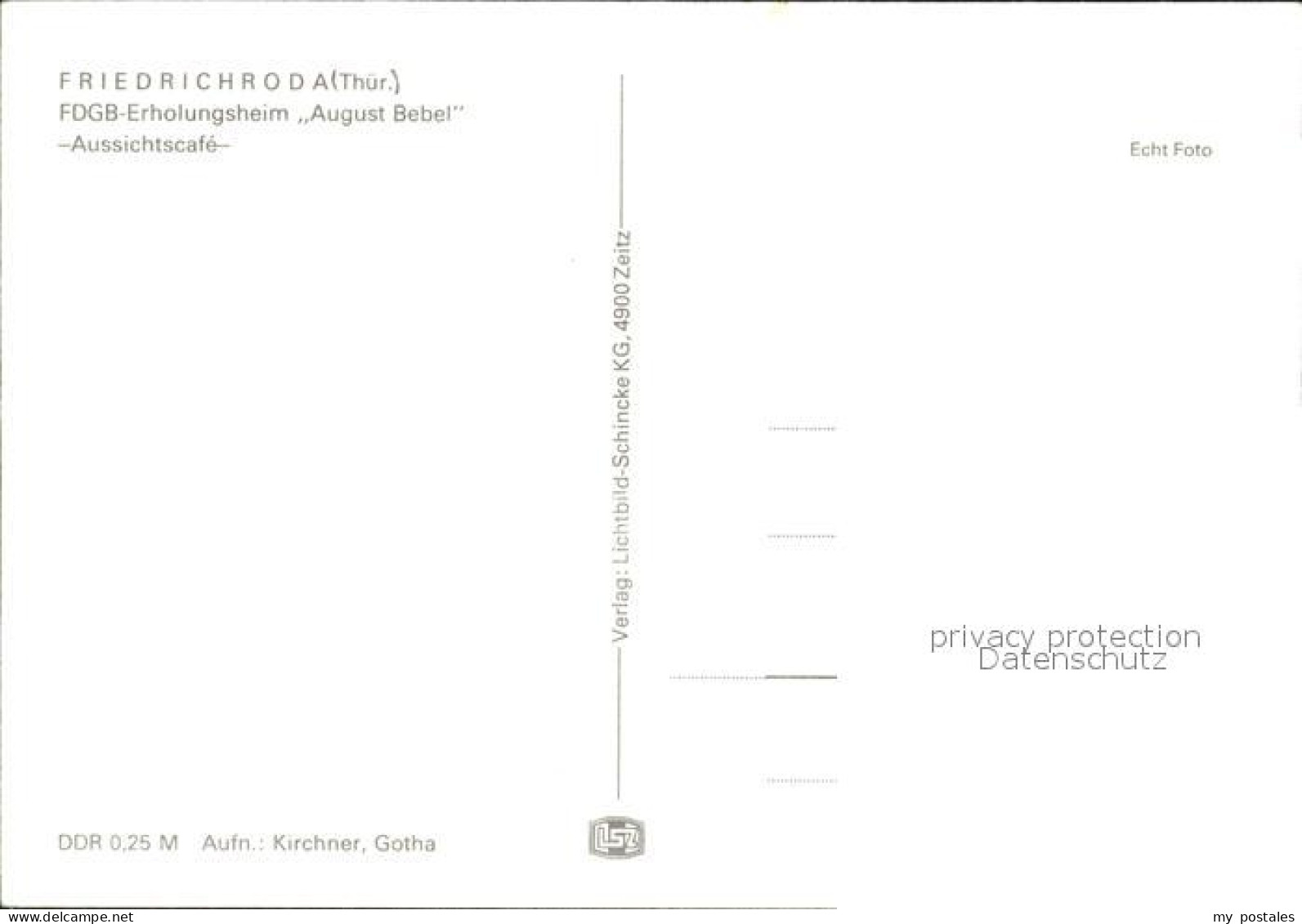 72401399 Friedrichsroda Erholungsheim August Bebel Cafe Gotha - Gotha