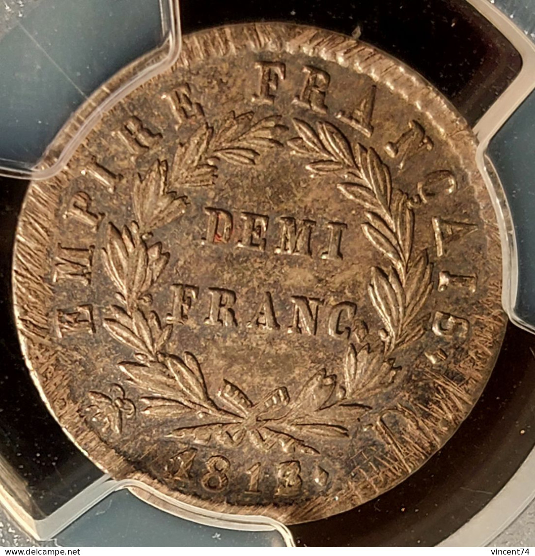 Demi-franc Napoléon 1er 1813/2-D PCGS AU58 - 1/2 Franc