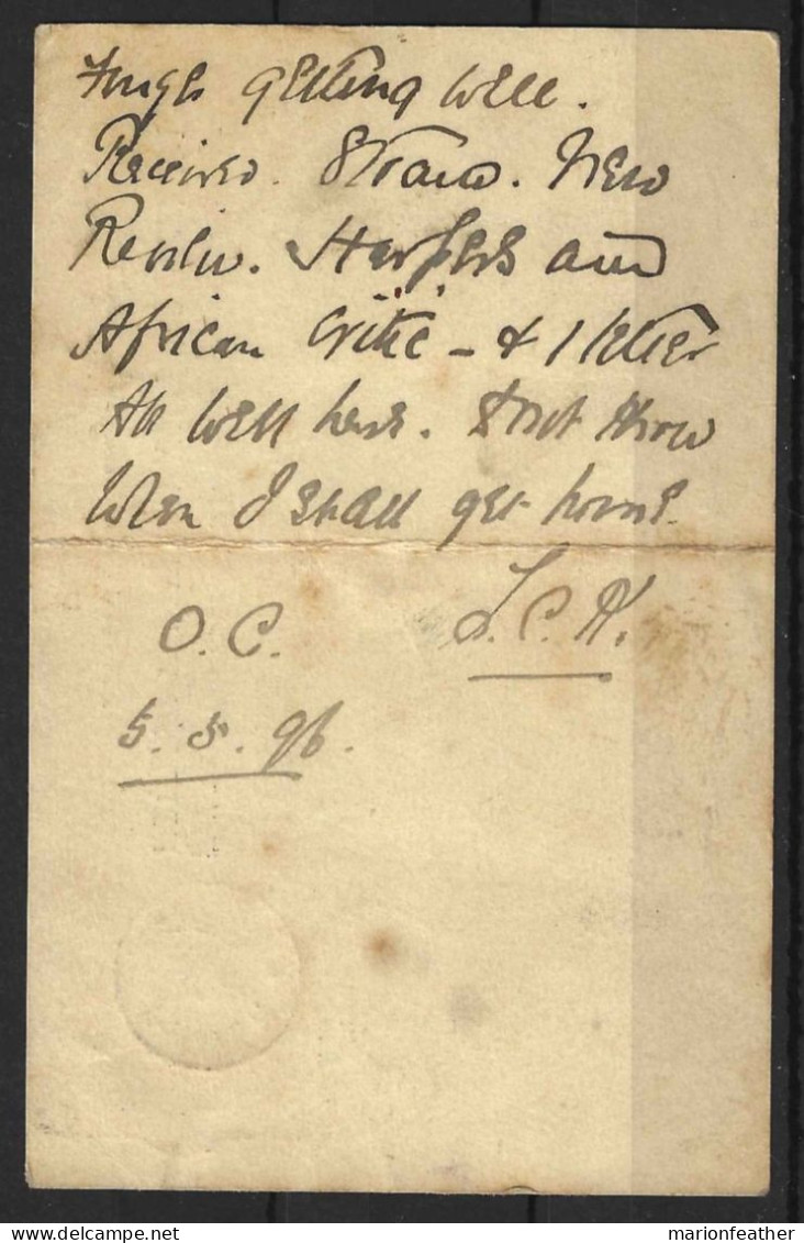 NIGER COAST  PROTECTORATE.....QUEEN VICTORIA...(1837-01.)...STATIONARY ENVERLOPE OVERPRINT IN BLACK.... FOLDED... - Nigeria (...-1960)