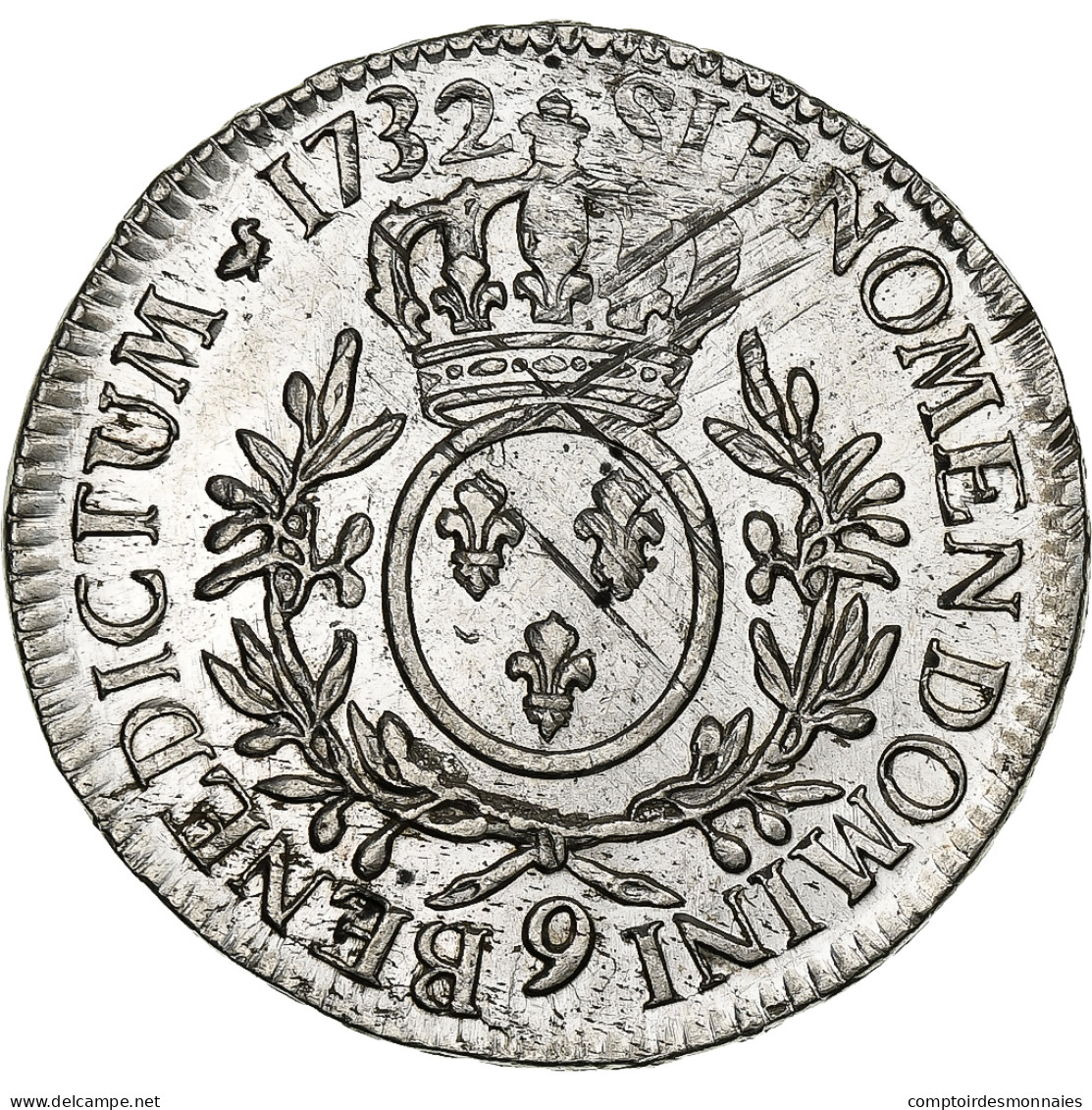France, Louis XV, Ecu Aux Branches D'olivier, 1732, Rennes, Argent, SUP - 1715-1774 Lodewijk XV