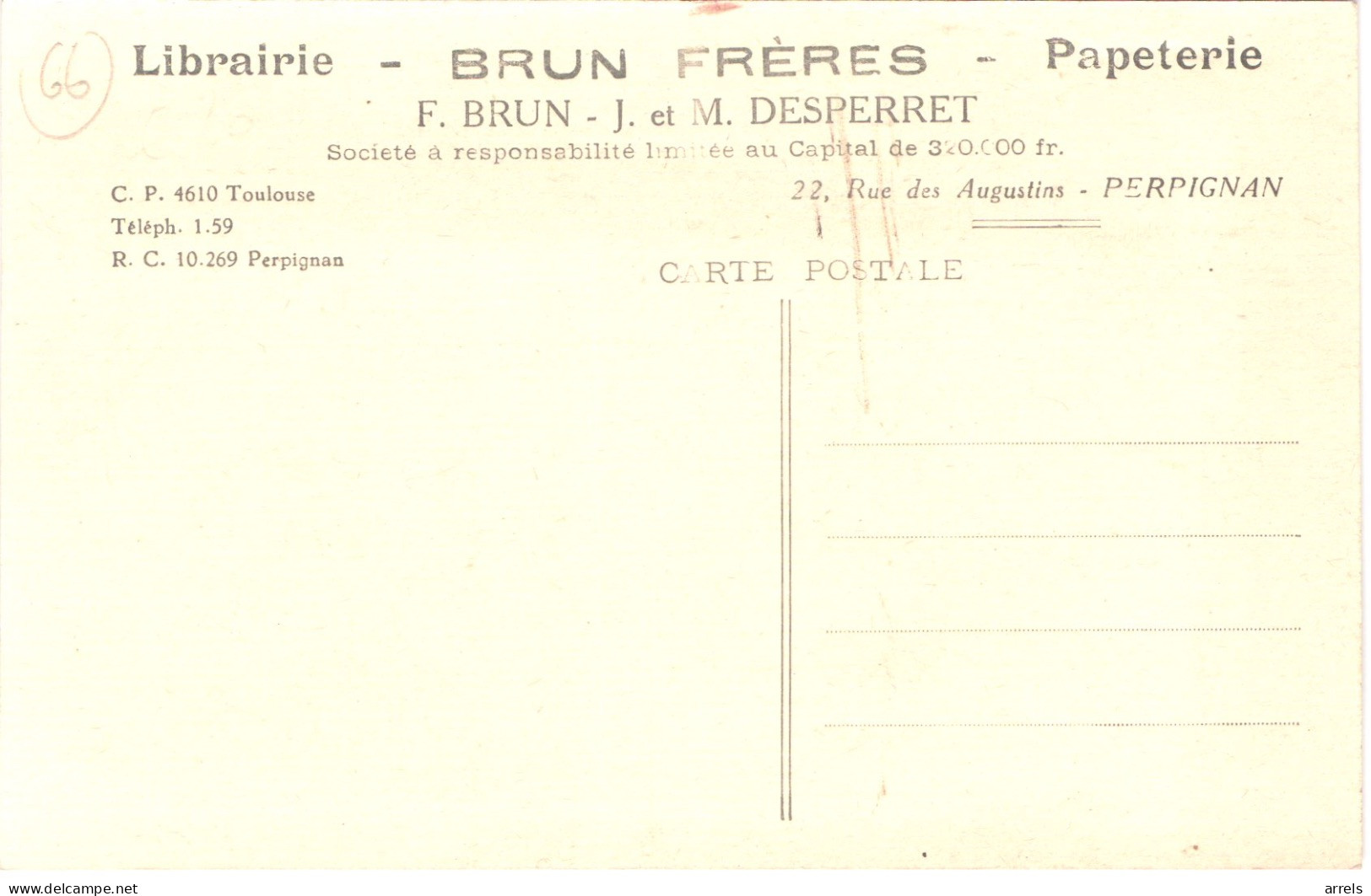 FR66 PERPIGNAN - Devanture Librairie Papeterie BRUN Frères - 22 Rue Des Augustins - Belle - Perpignan