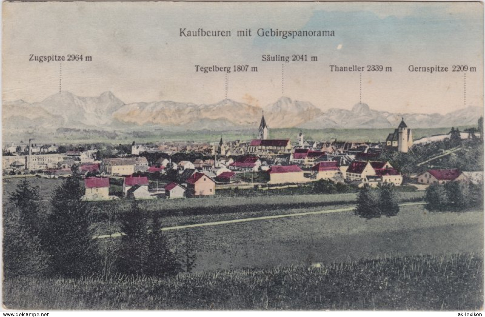 Ansichtskarte Kaufbeuren Stadt Mit Gebirgspanorama 1918  - Kaufbeuren