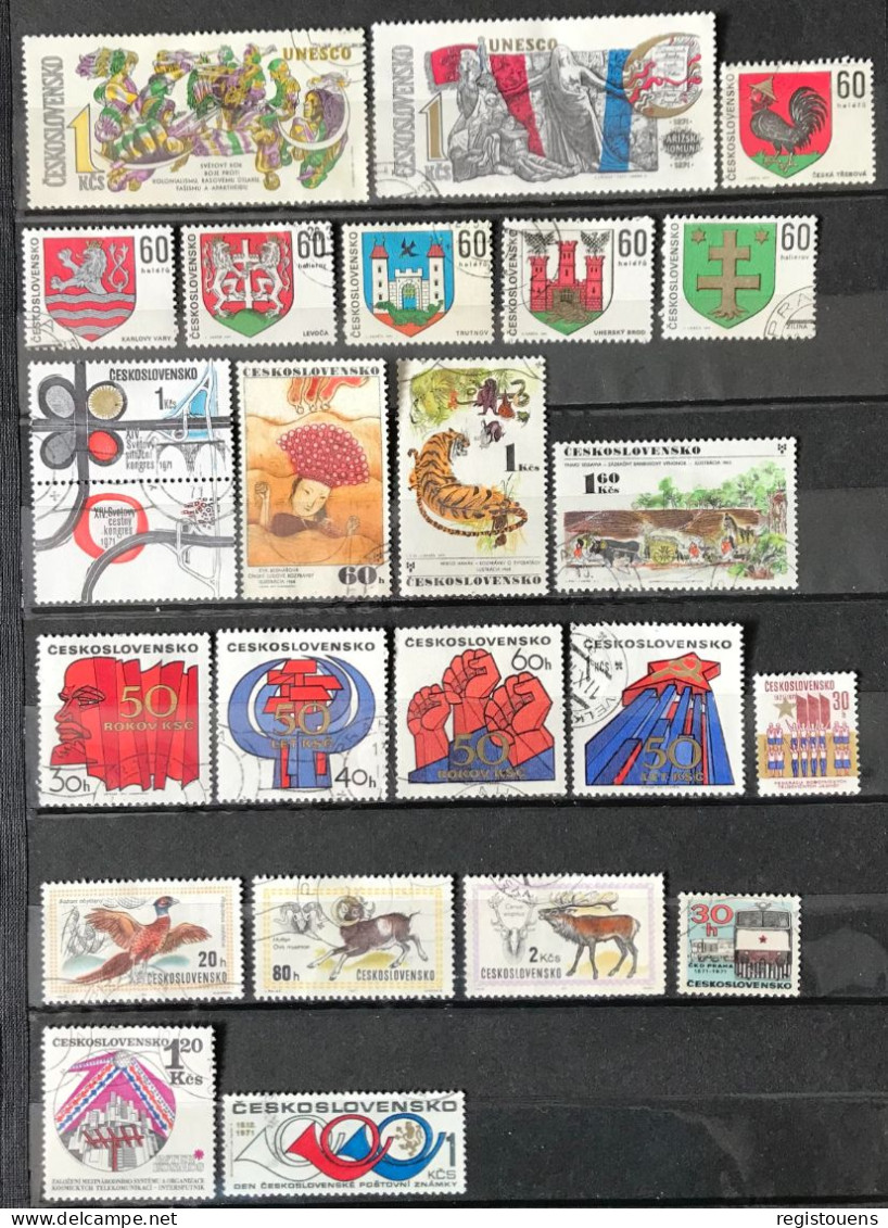 Lot De 79 Timbres Oblitérés Tchécoslovaquie 1970 / 1971 - Used Stamps