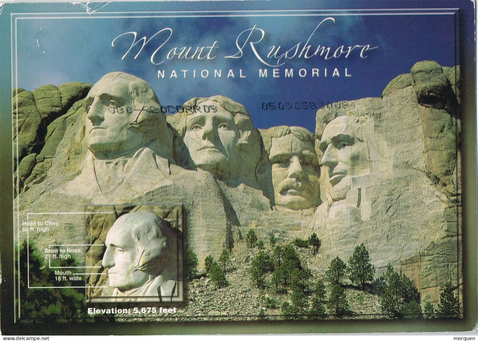 55265. Postal Aerea BRIDGEPORT (NE) 2002. Mount Rushmore National Memorial - Storia Postale