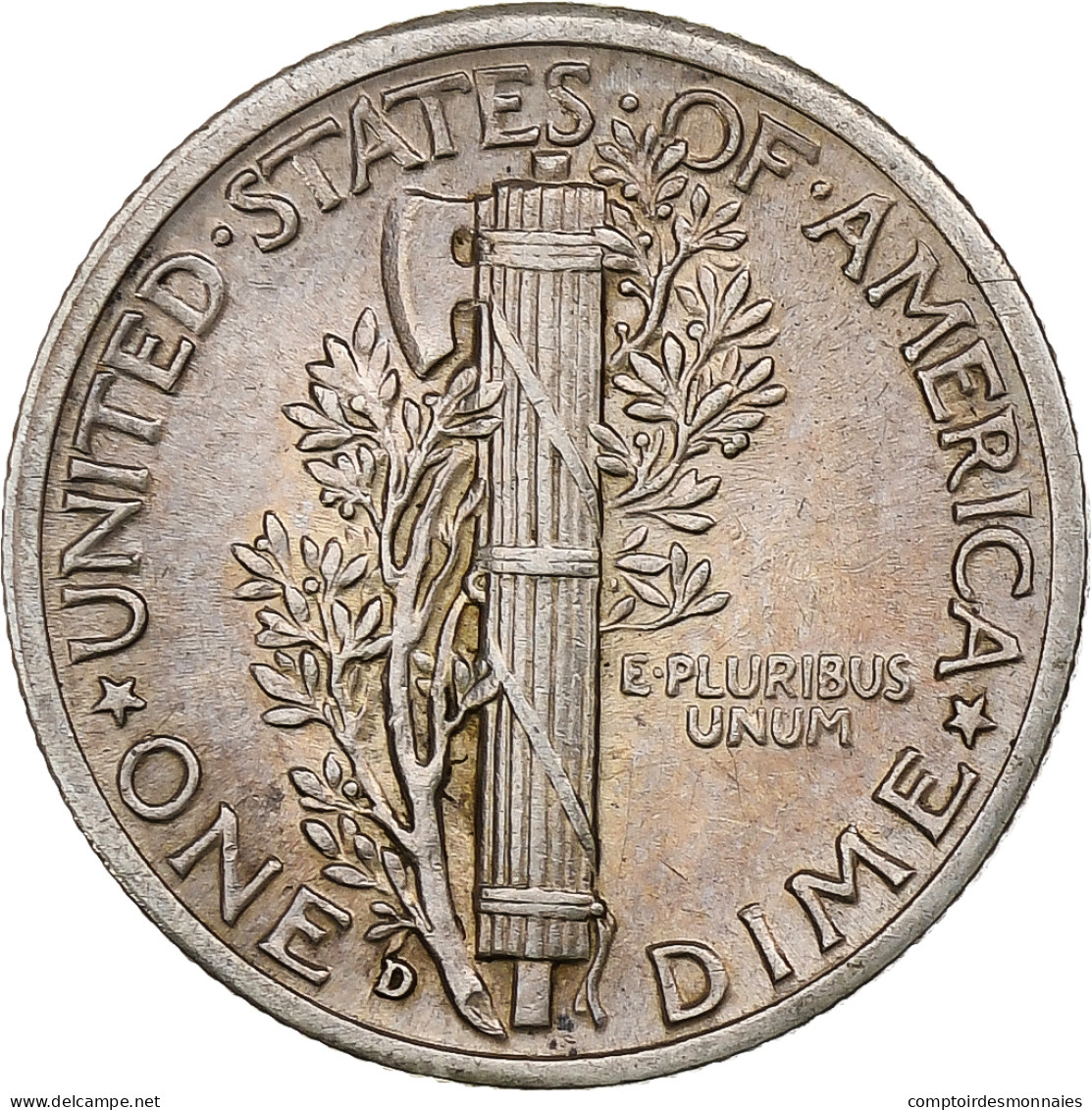 États-Unis, Dime, Mercury, 1942, Denver, Argent, TTB, KM:140 - 1916-1945: Mercury (Mercure)