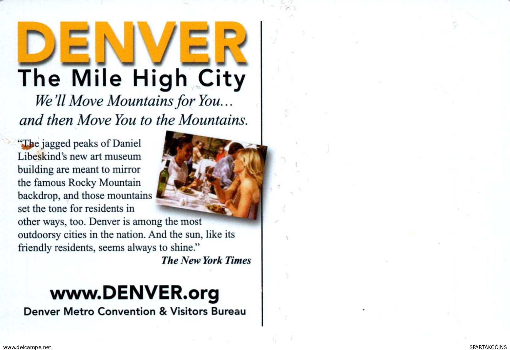 USA DENVER The Mile High City LENTICULAR 3D Vintage Cartolina CPSM #PAZ180.IT - Denver