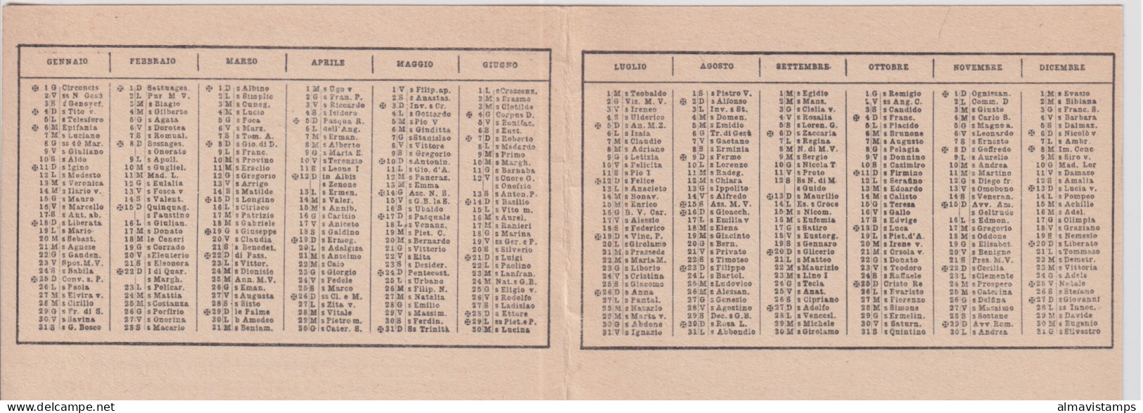 1953-calendarietto "pro Opere Caritative Del Cenacolo S.A." - Small : 1941-60
