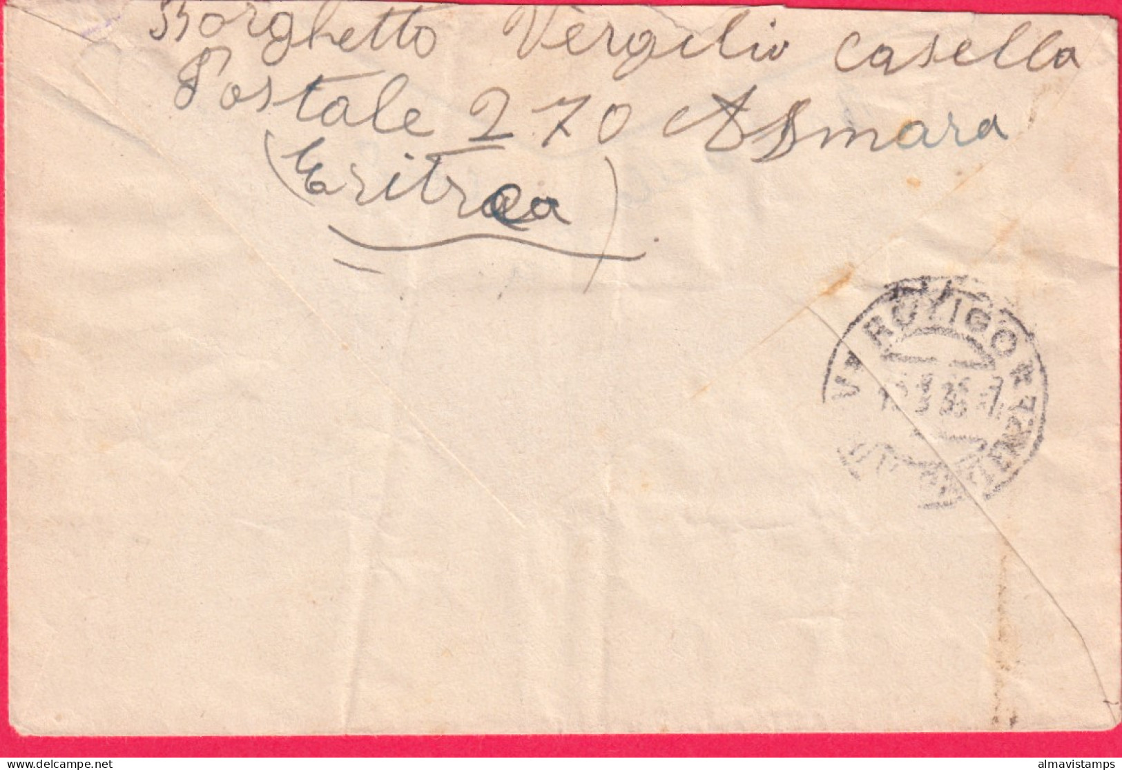19360-Eritrea Affrancata Coppia 75c. Vittorio Emanuele III^annullo Di Asmara Pos - Erythrée