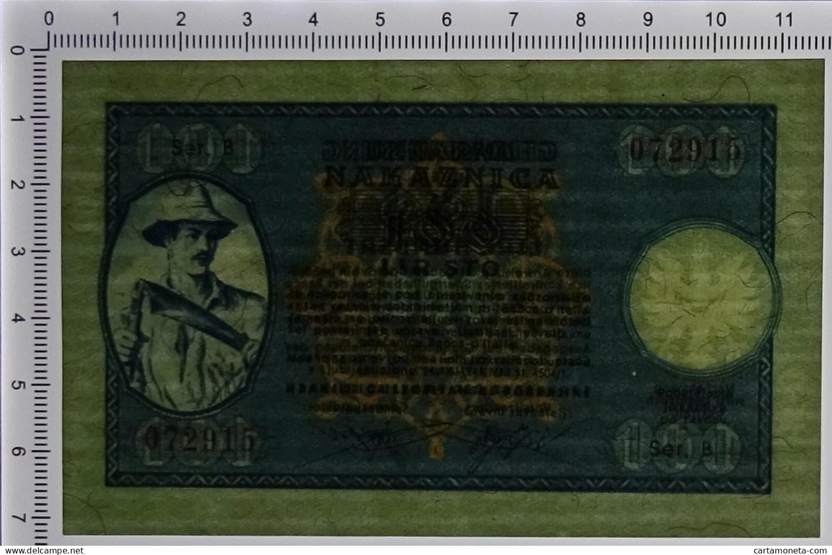 100 LIRE OCCUPAZIONE TEDESCA DELLA PROVINCIA DI LUBJANA 14/09/1944 FDS - Allied Occupation WWII