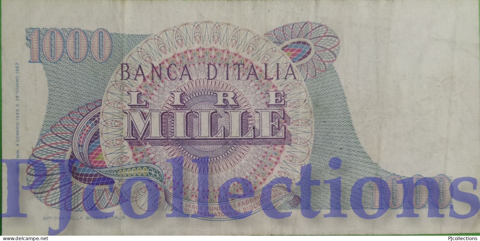 ITALIA - ITALY 1000 LIRE 04/01/1968 PICK 96e VF RARE - 1000 Lire