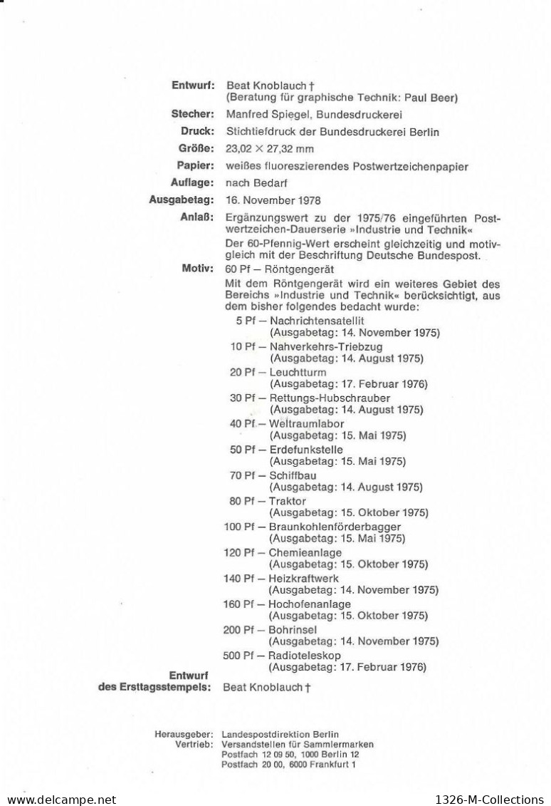 Fiche 1e Jour 15 X 21 Cm ALLEMAGNE BERLIN N° 539 Y & T - 1° Giorno – FDC (foglietti)