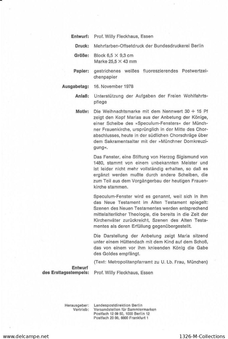 Fiche 1e Jour 15 X 21 Cm ALLEMAGNE BERLIN N° 547 Bloc Y & T - 1° Giorno – FDC (foglietti)