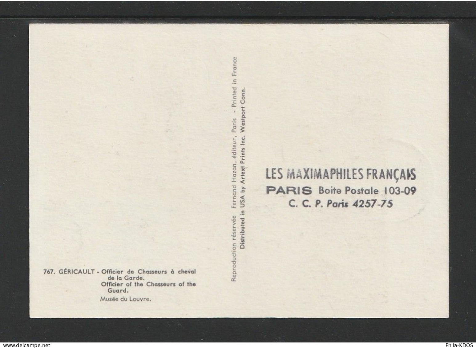 " OFFICIER DE CHASSEURS DE LA GARDE " Sur Carte Maximum De 1962 Oblit. ROUEN. N° YT 1365 Parfait état. Voir Les Scans CM - Other & Unclassified