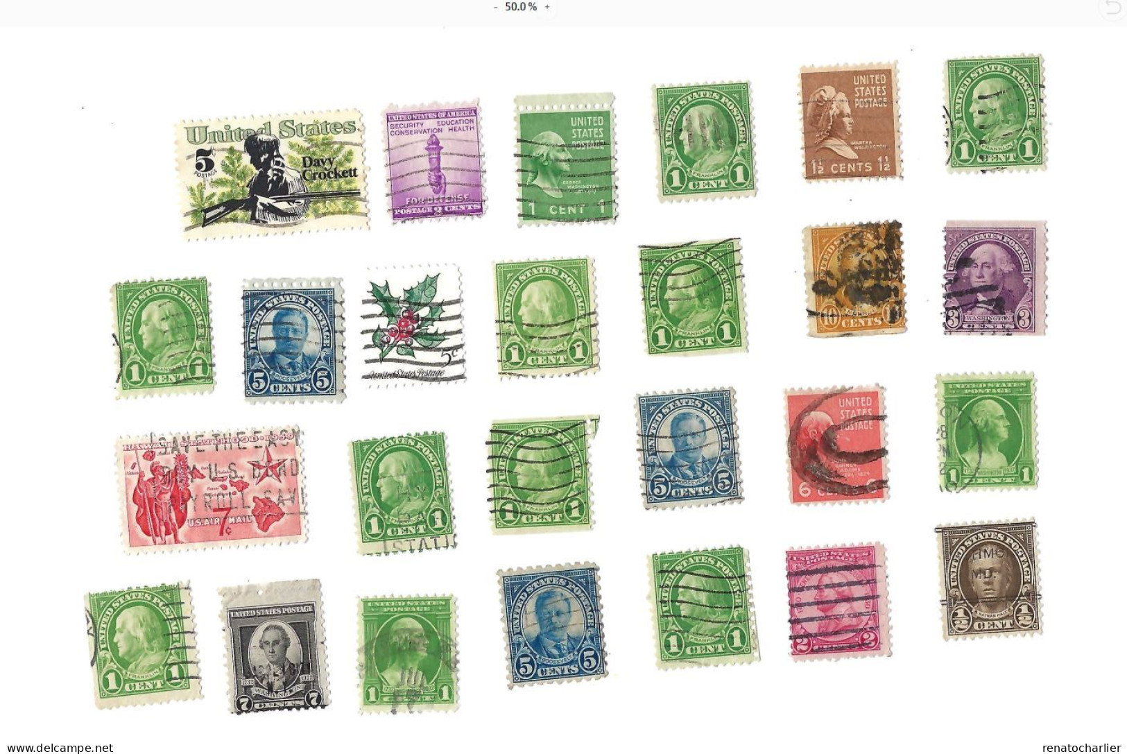 Collection de 150 timbres  oblitérés.