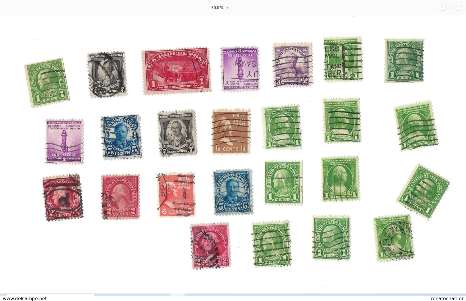 Collection de 150 timbres  oblitérés.