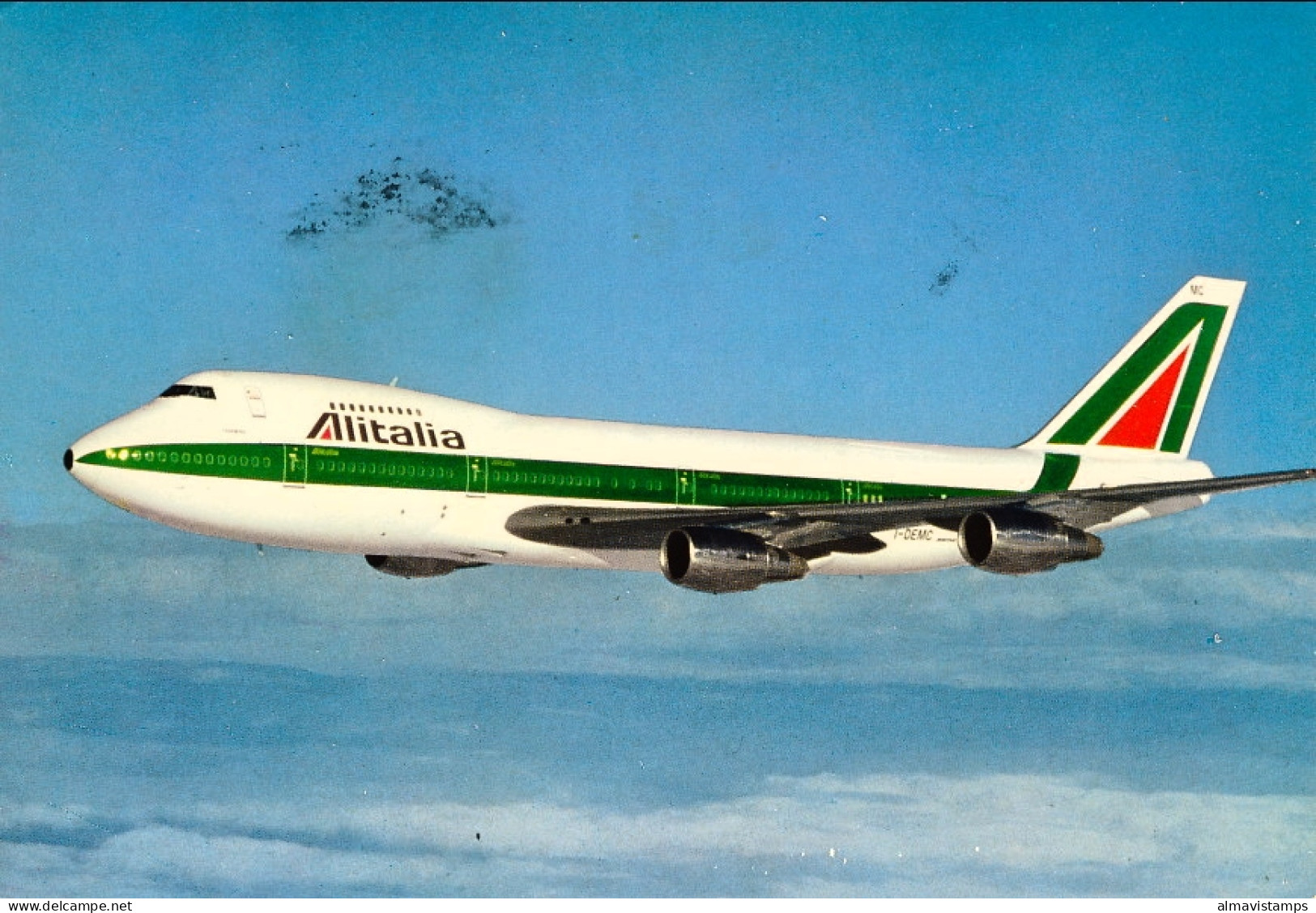 1990-Cecoslovacchia Cartolina Illustrata Aereo Boeing 747 I^volo Alitalia Praga  - Aerogramme