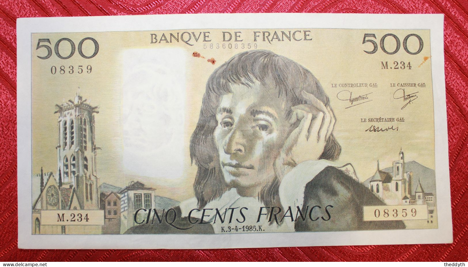 Lot De 5 Billets : 500 Francs Pascal, 200 F Et 3x100 Francs. - Zonder Classificatie