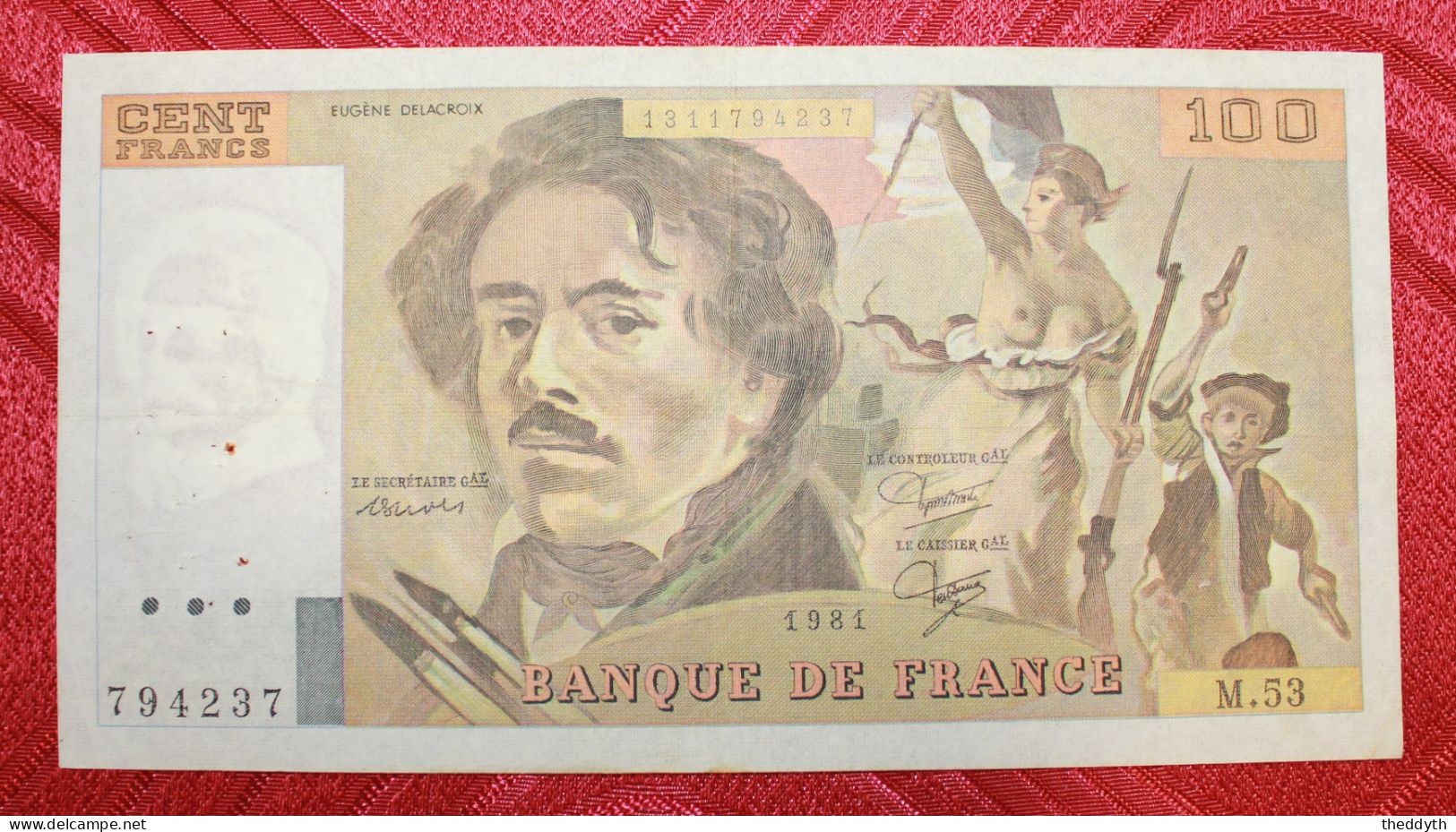 Lot de 5 Billets : 500 Francs Pascal, 200 F et 3x100 Francs.