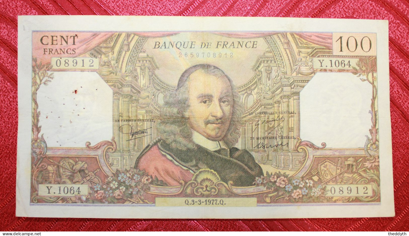 Lot de 5 Billets : 500 Francs Pascal, 200 F et 3x100 Francs.
