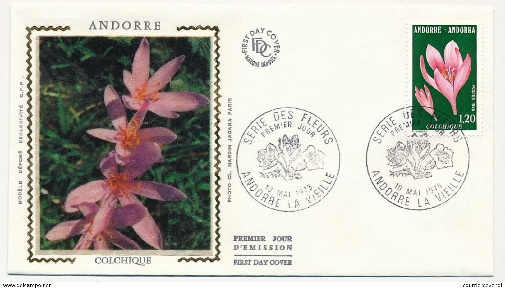 ANDORRE - 3 Enveloppes FDC Soie =>  Série Des Fleurs 1975 - FDC