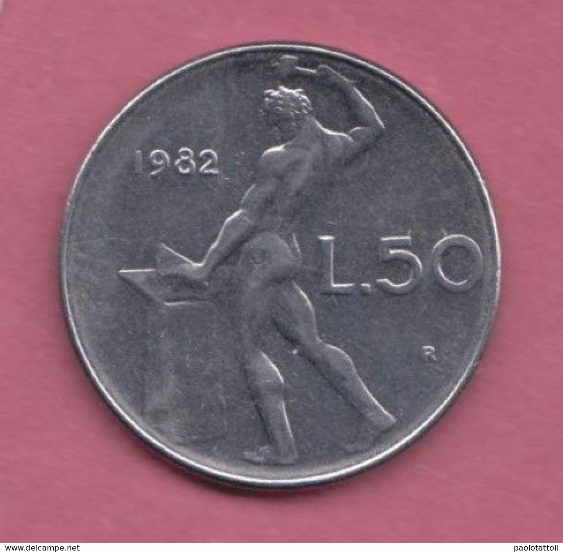 Italia, 1982- 50 Lire ( Large Type)- Acmonital- Obverse Italia Turrita. Reverse Representation Of God Vulcano- - 50 Lire
