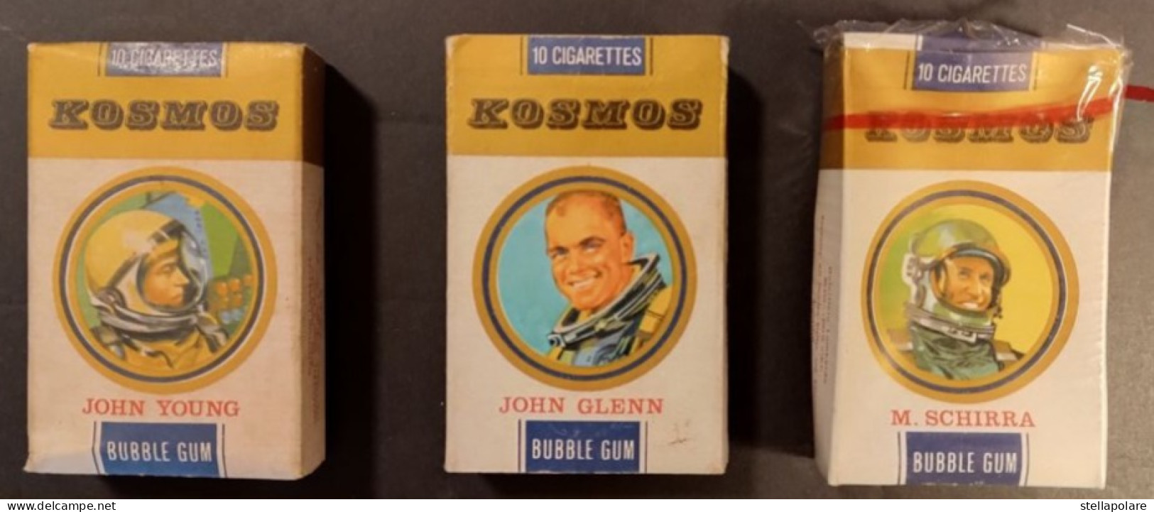 KOSMOS SPACE TRADING CARDS + CIGARETTES PACKETS DOLCIFICIO LOMBARDO LA STORIA DELL'ASTRONAUTICA 1968 FIGURINE CARTONATE - Andere & Zonder Classificatie