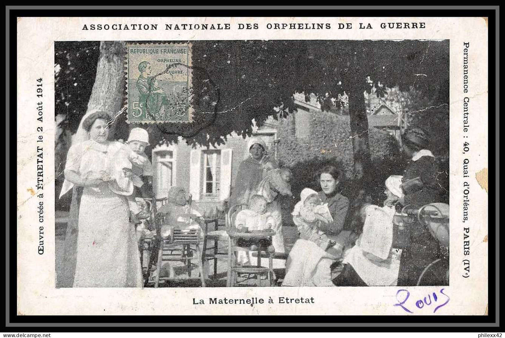 5762/ Carte Maximum France N°149 Association Des Orphelins De Guerre RARE Convoyeur Vignette Chocolat 1920 Lorette Loire - ...-1929
