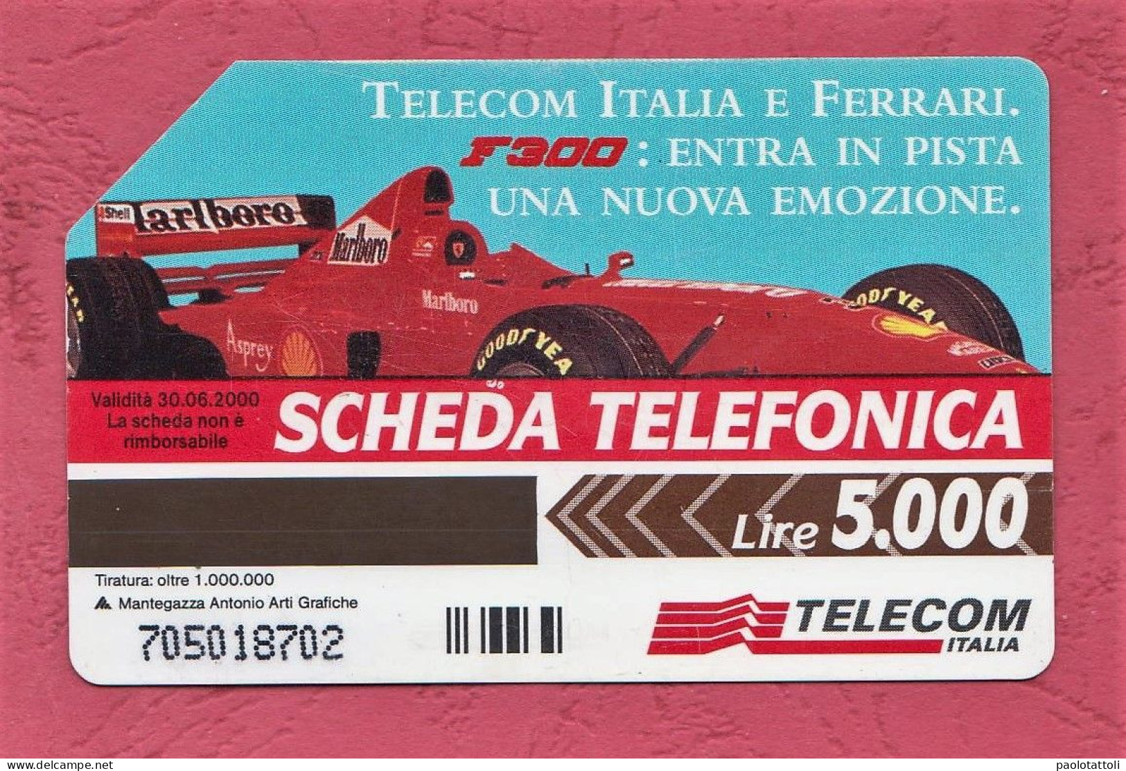 Italy- TELECOM- Telecom Italia E Ferrari- Phone Card Used By 5000Lire. Ed.Mantegazza. Exp 30.6.2000. Golden 798. - Pubbliche Figurate Ordinarie