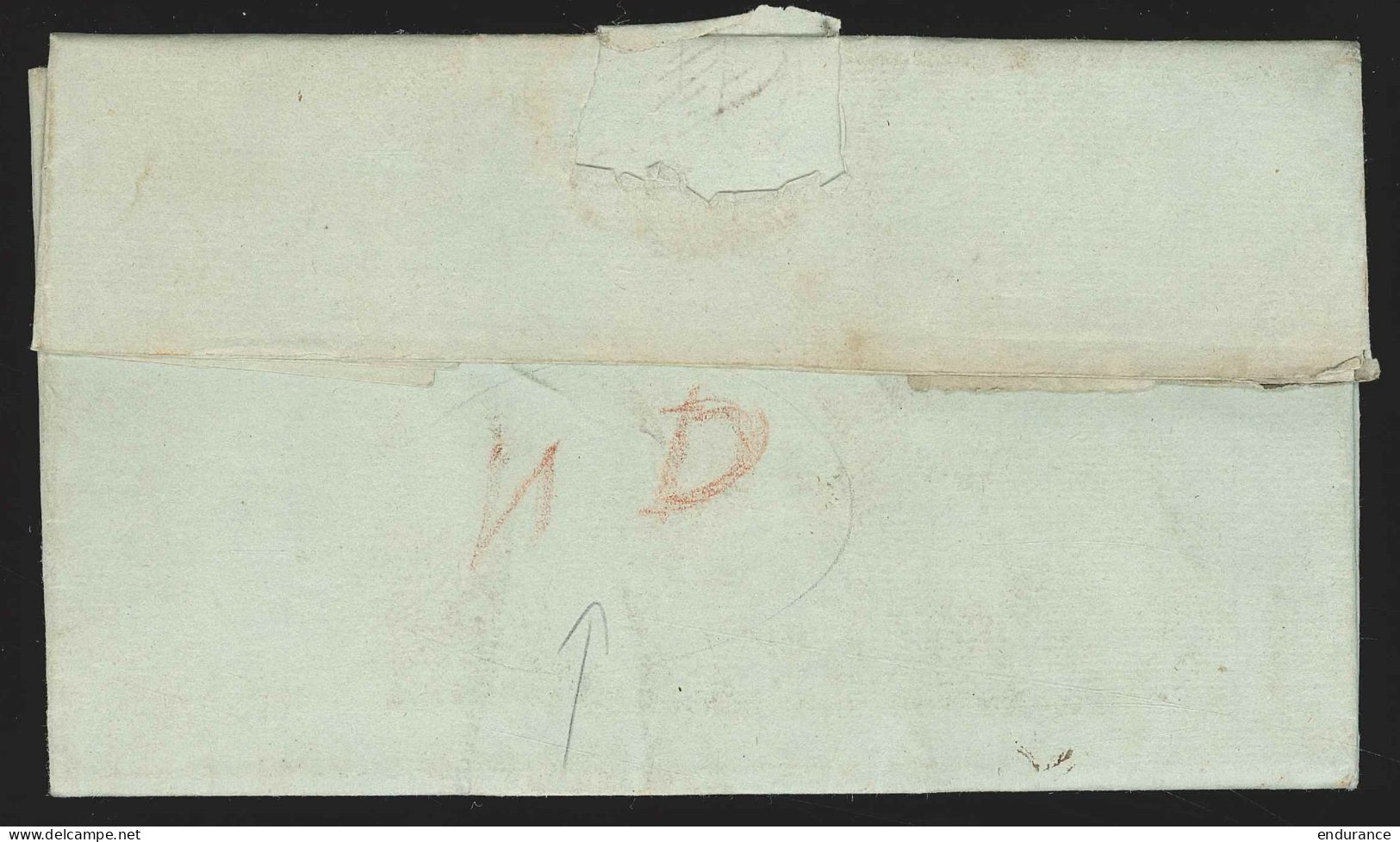 L. Datée 1779 DAMME Avec Port "IIII" à La Craie Rouge Pour GENT (verso : Marque De Messager VD) - 1714-1794 (Paises Bajos Austriacos)