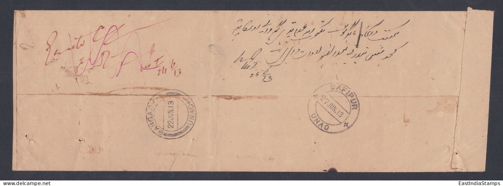 Inde British India 1913 Used Registered Cover, Civil Judge, Lucknow, King George V, Stamps, Return Mail, Acknowledgement - 1911-35 Roi Georges V