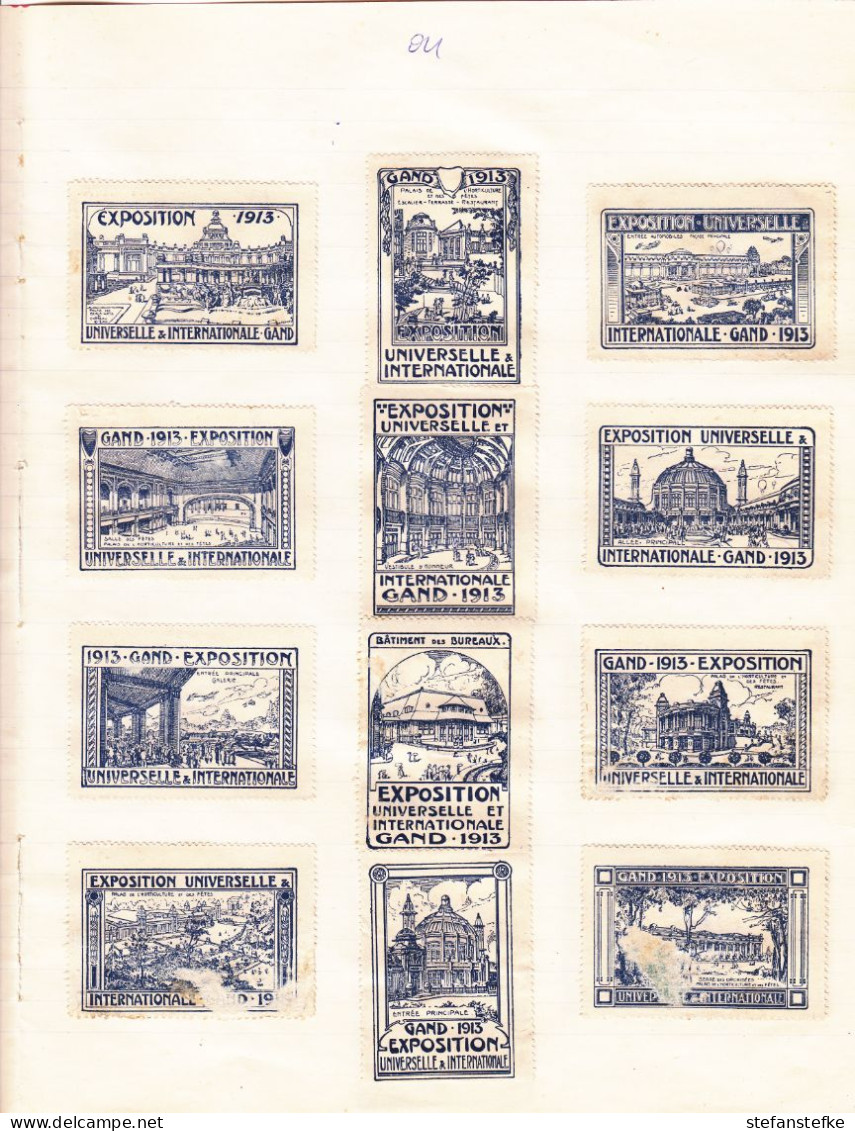 Belgie - Belgique: VICINDO Gent 1913 Exposition FIXED ON PAPER  4 Pages !  (zie  Scan) - Erinofilia [E]