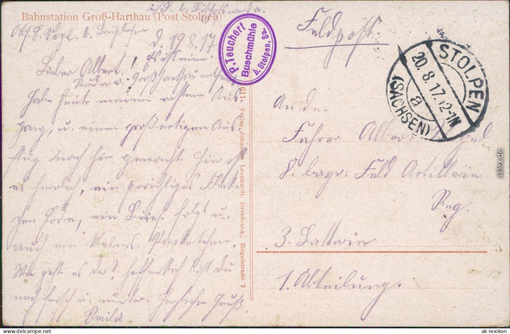Großharthau Partie An Der Buschmühle Wesenitztal B Stolpen 
1917 - Grossharthau