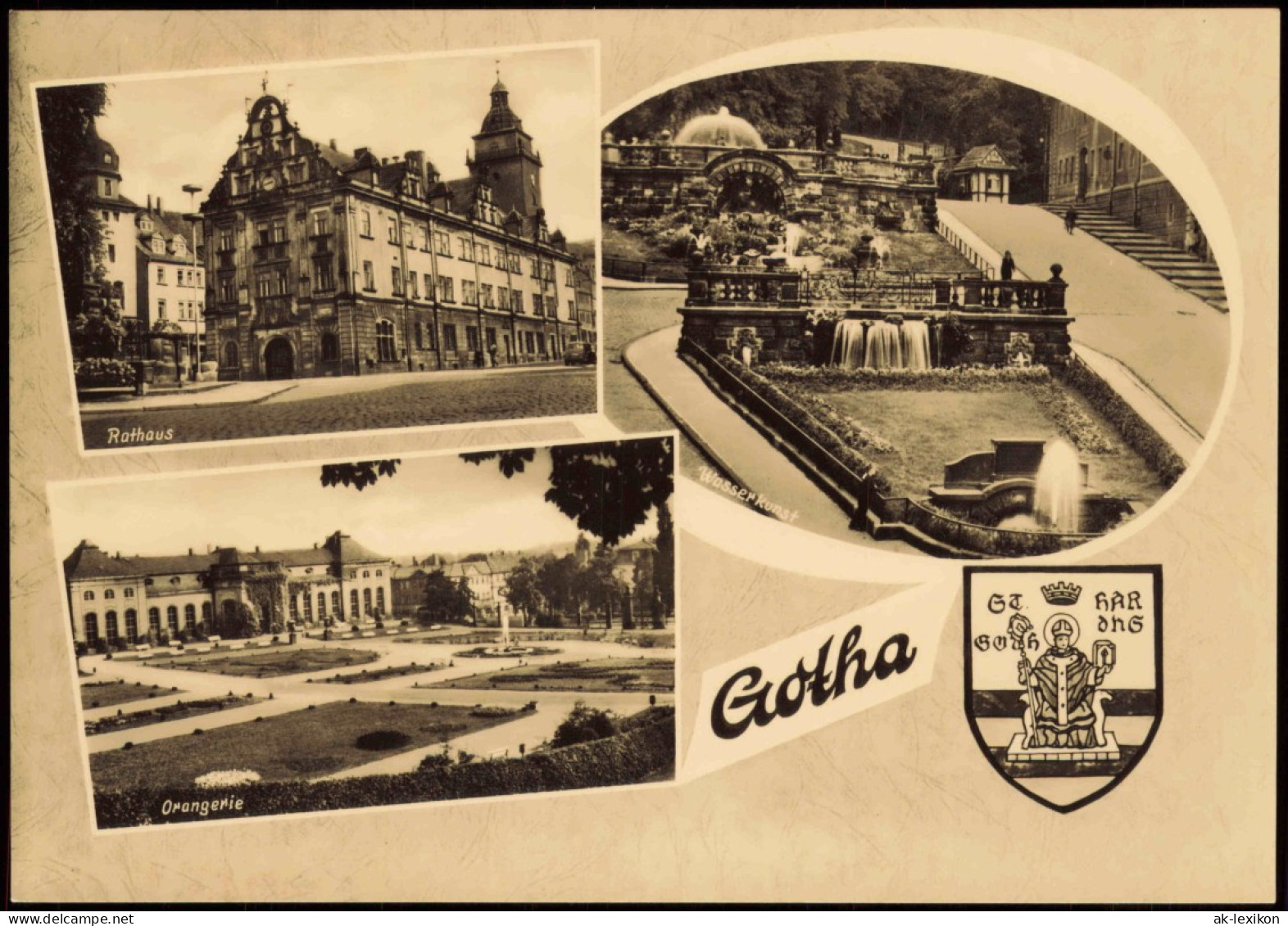 Ansichtskarte Gotha DDR Mehrbildkarte Mit Schloss, Orangerie Und Rathaus 1963 - Gotha