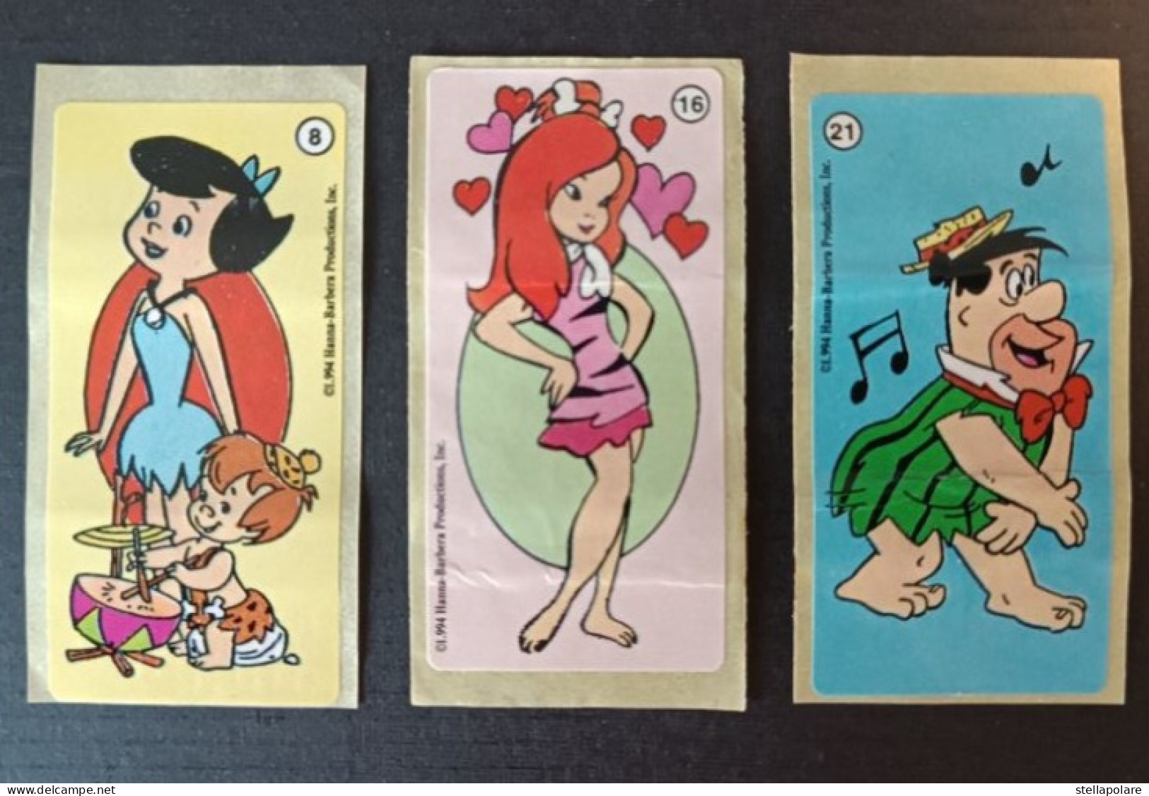 Lot Of 8 Bubble Gum DUNKIN FLINTSTONES HANNA - BARBERA PRODUCTION 1994 Stickers Короткий текст GLI ANTENATI Наклейки - Sonstige & Ohne Zuordnung