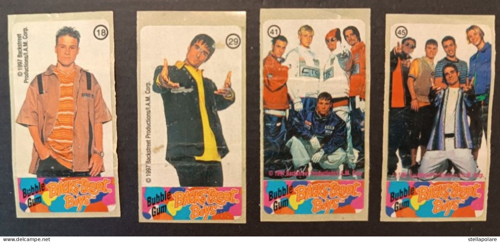 Lot Of 8 VIDAL Bubble Gum BACKSTREET BOYS 1997 Advertising Stickers. Testo Italiano Con Figurina Premio. Наклейки - Andere & Zonder Classificatie