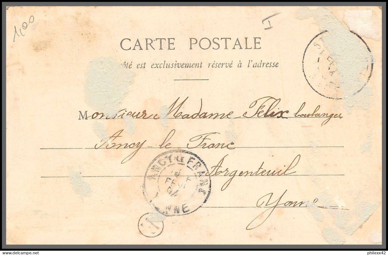 49466 N°111 Blanc 1906 L'amour Policeman Boite Rurale E Yonne France Ange Angelot Carte Maximum (card) - ...-1929