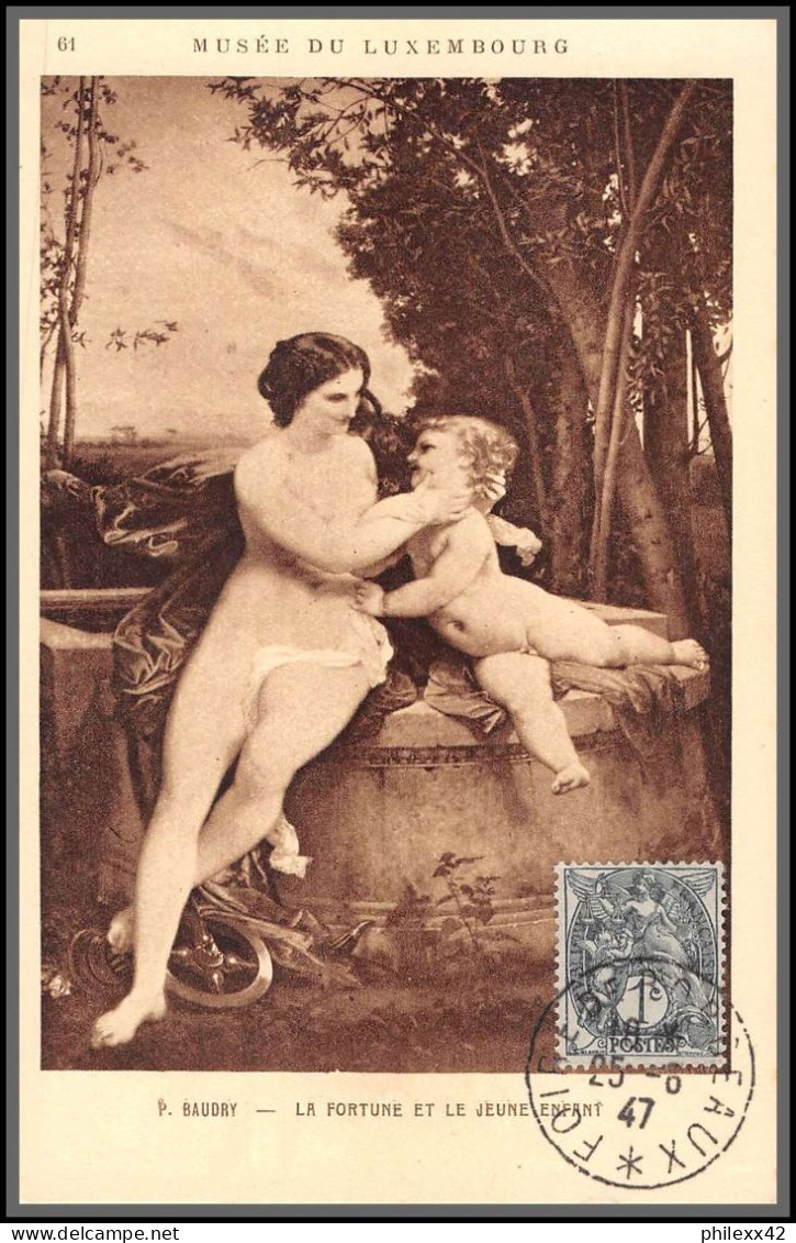 49444 N°111 blanc lot de 3 cartes la fortune et le jeune enfant 1907/1938/1947 France femme ange angelot Carte maximum