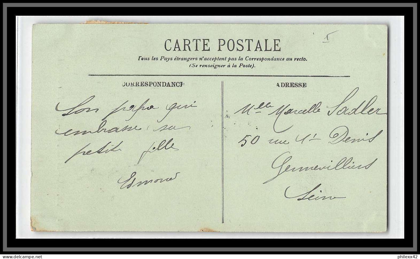 49219 N°111 Type Blanc Amiens Cathédrale Ange Pleureur Angelot 1906 France Carte Maximum (card) Gennevilliers - ...-1929