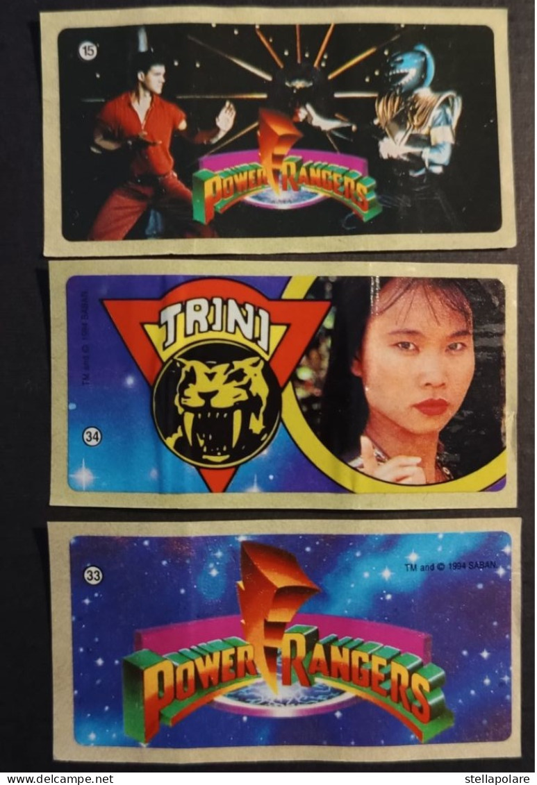 Lot of 30 DUNKIN bubble gum stickers POWER RANGERS 1994 SABAN advertising Наклейки