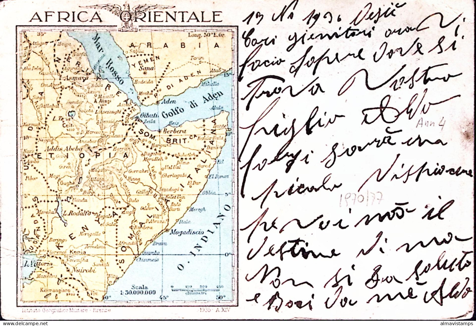 1936-Posta Militare N 104/EMISSIONE B C.2 (14.11) Su Cartolina Franchigia (Carta - Italian Eastern Africa