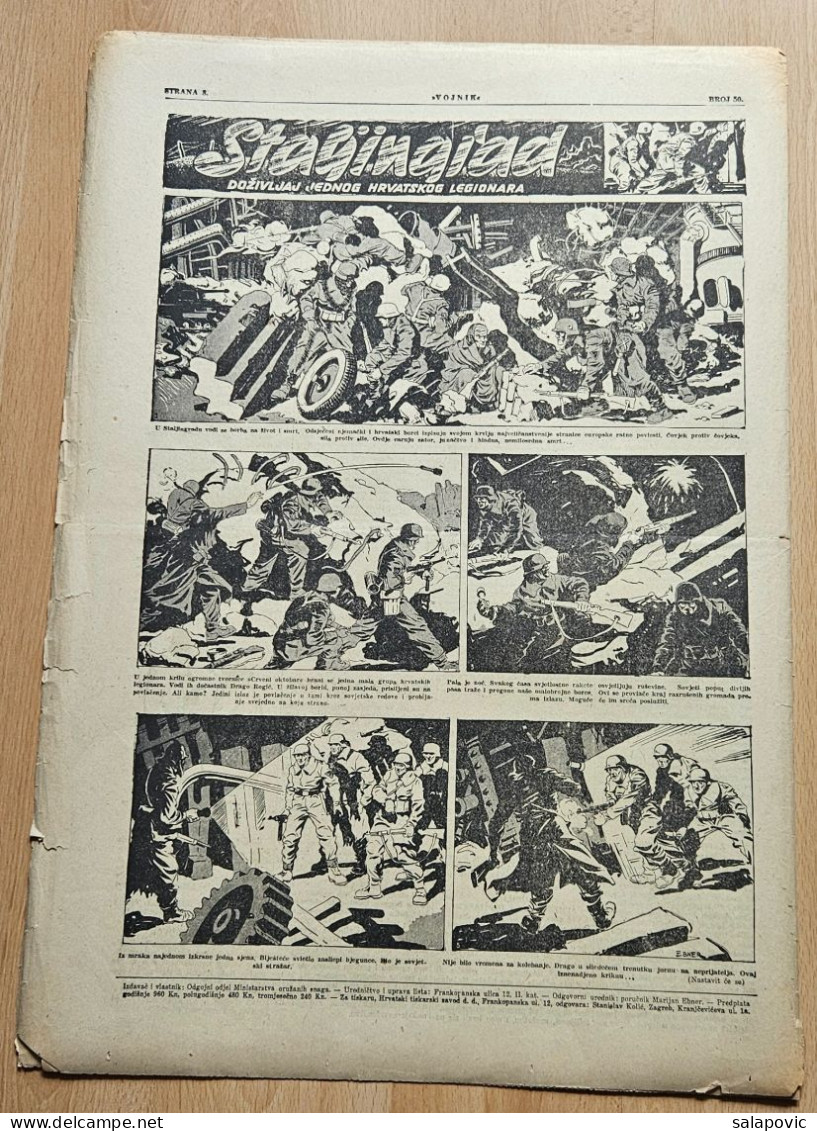 Hrvatski Vojnik 1944 Br. 50 NDH Ustasa Newspaper  Poglavnik Preuzeo Zapovjednistvo - Andere & Zonder Classificatie