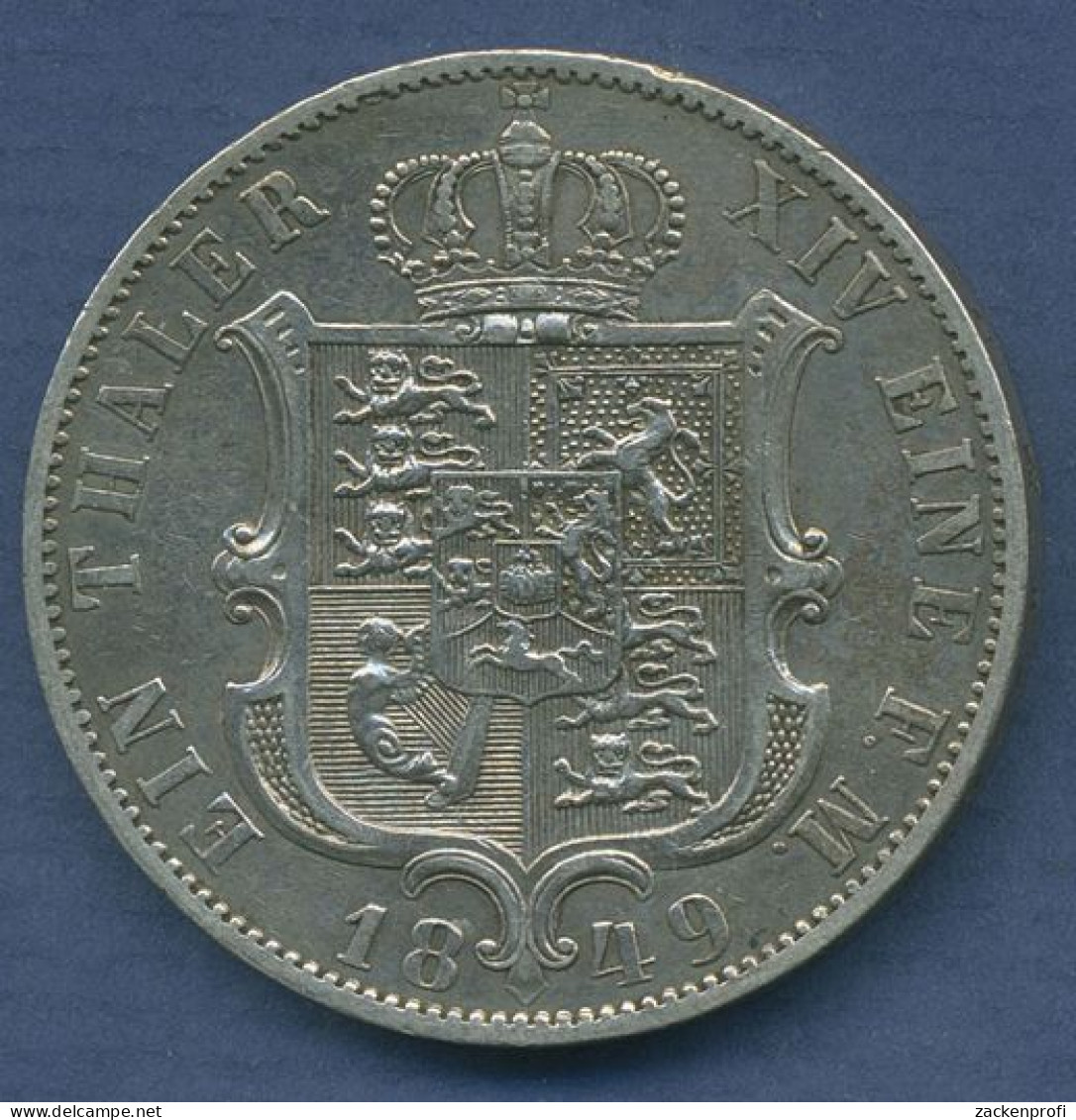 Hannover Taler 1849 B, König Ernst August, J 79 Ss+ (m3876) - Taler Et Doppeltaler