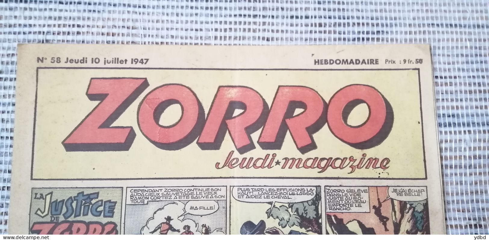 ZORRO  N° 58 Du 10JUILLET 1947 - Zorro