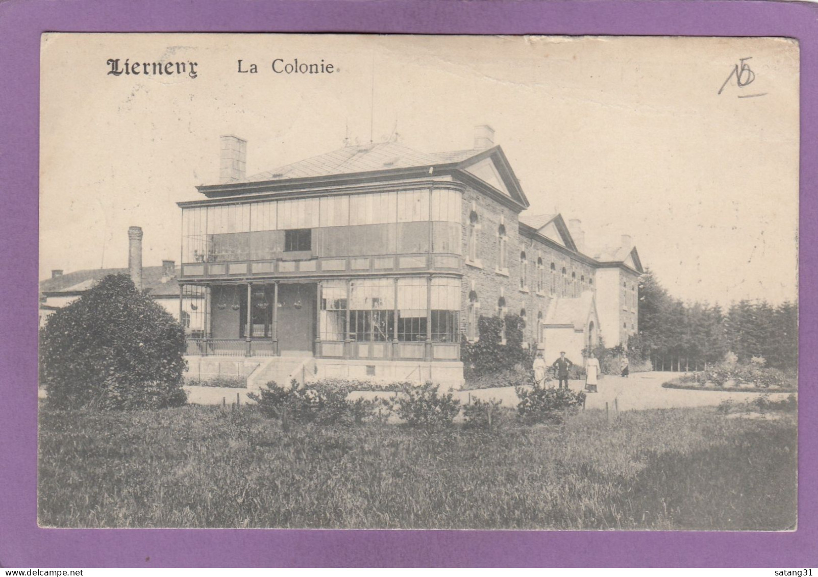 CARTE POSTALE DE LIERNEUX POUR WALLINGTON,GRANDE BRETAGNE,CACHET DE CENSURE ANGLAIS,8-12-18. - Zone Non Occupée