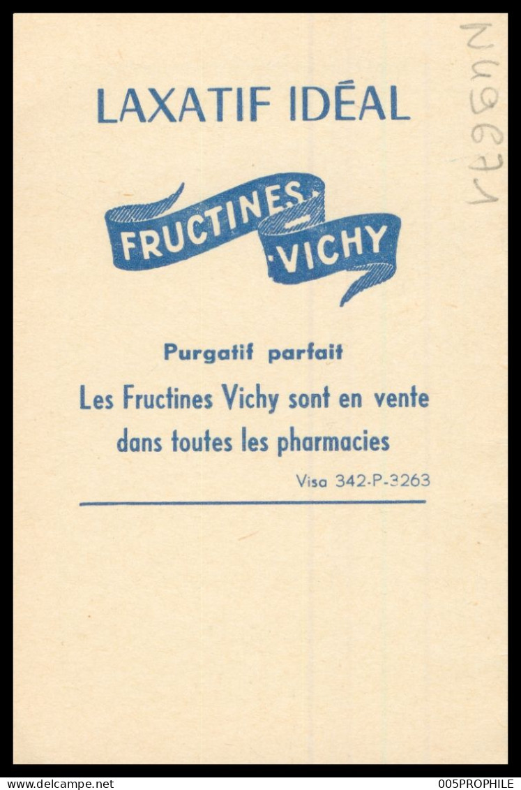 * CALENDRIER PUBLICITAIRE FRUCTINES VICHY * LAXATIF * MODES DE PARIS * ANNEE 1954 * 9,9 X 6,4 CM - Small : 1941-60