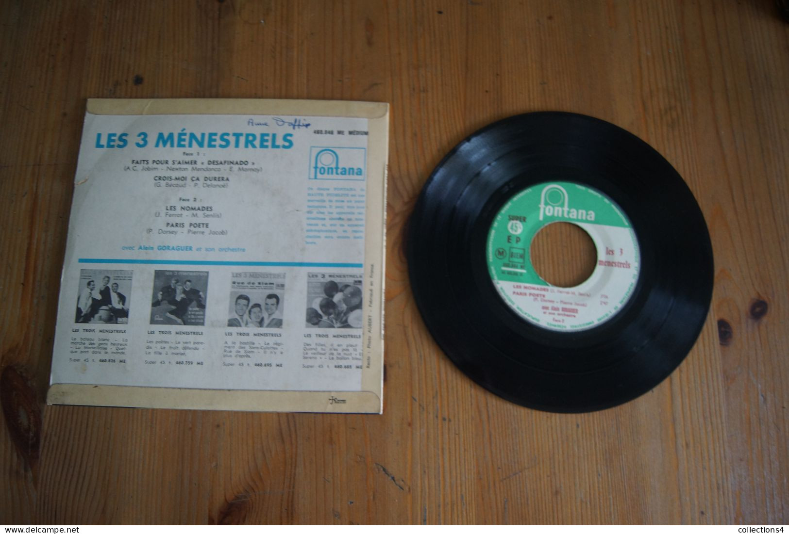 LES 3 MENESTRELS FAITS POUR S AIMER (DESAFINADO) EP 1962 BECAUD FERRAT - 45 Toeren - Maxi-Single