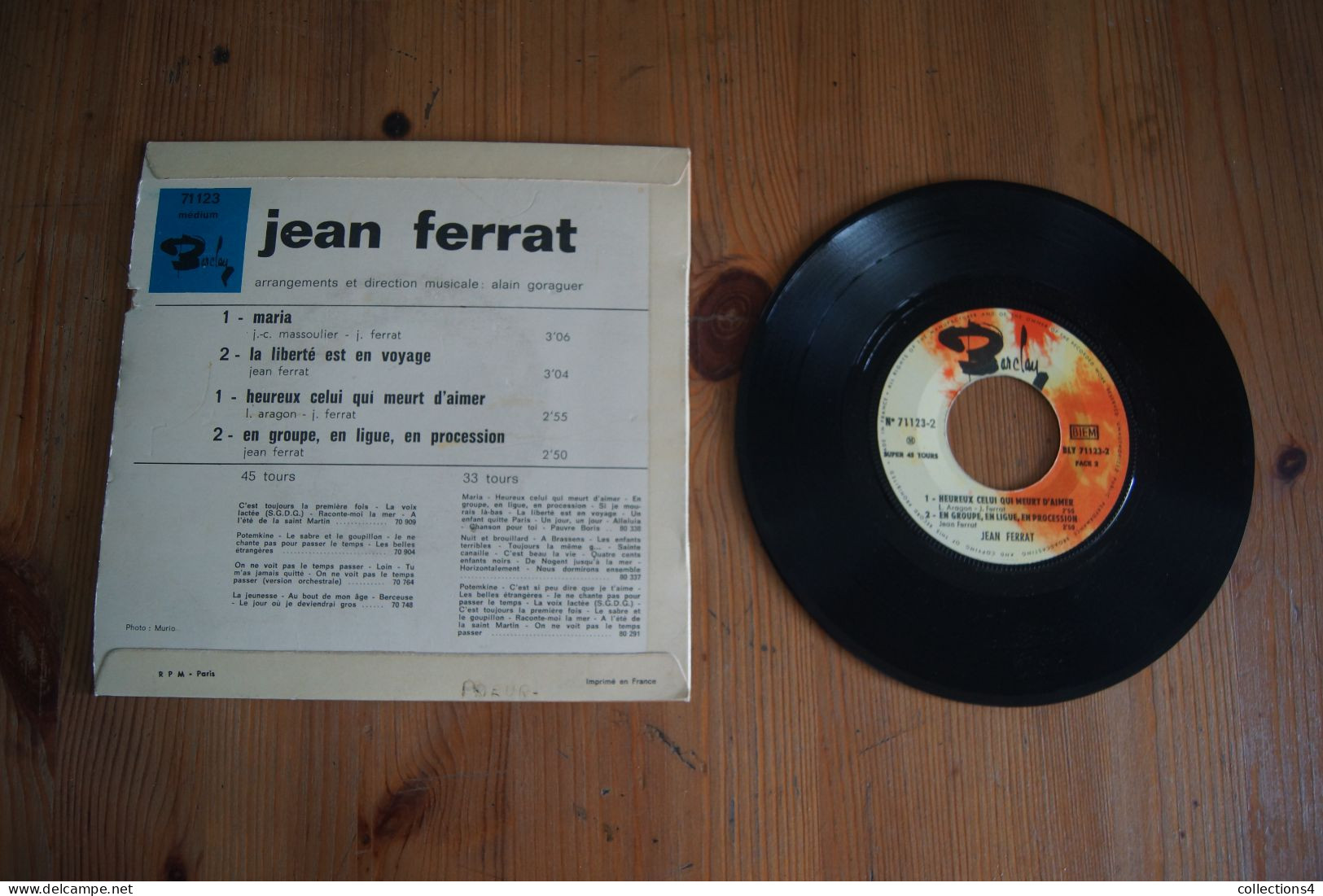 JEAN FERRAT MARIA EP 1967 ARAGON VARIANTE - 45 Toeren - Maxi-Single