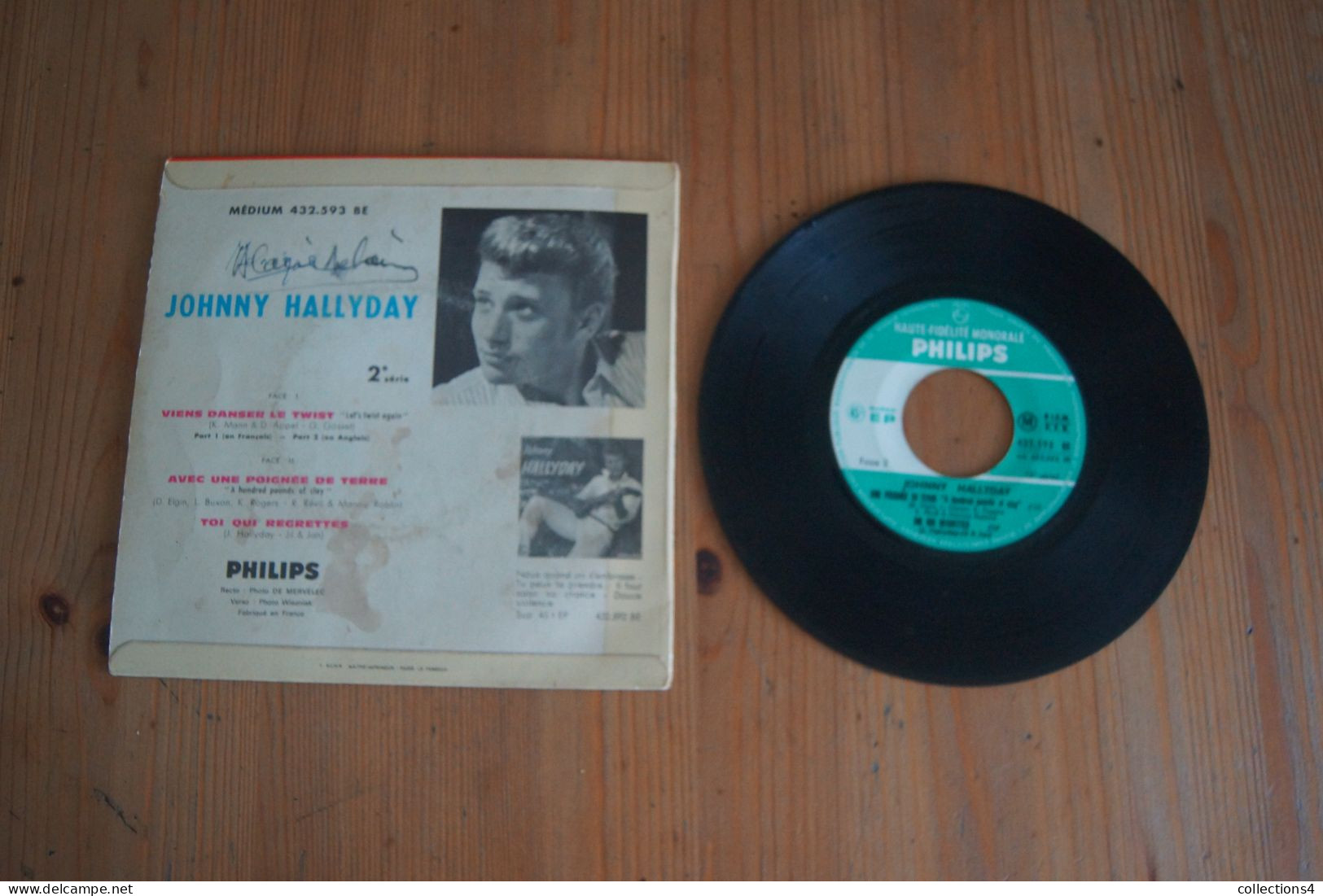 JOHNNY HALLYDAY VIENS DANSER LE TWIST EP 1961 VARIANTE  LANGUETTE - 45 Toeren - Maxi-Single