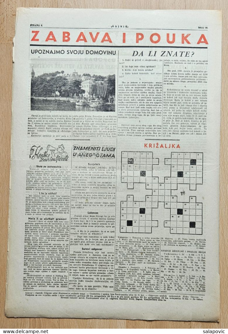 Hrvatski Vojnik 1944 Br. 35 NDH Ustasa Newspaper  Ante Vokic, General-porucnik Franjo Šimić - Otros & Sin Clasificación